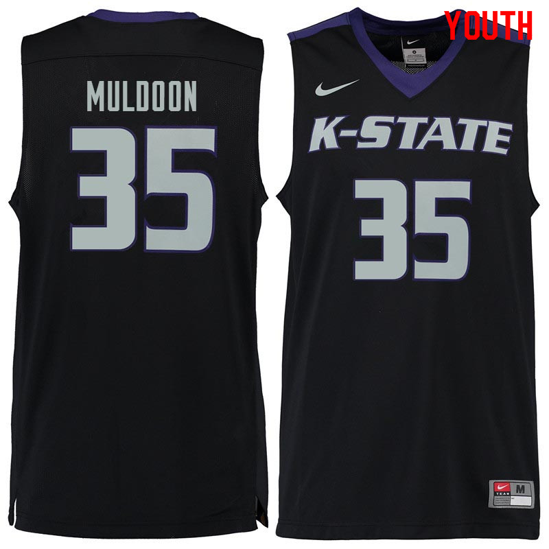 Youth #35 Patrick Muldoon Kansas State Wildcats College Basketball Jerseys Sale-Black - Click Image to Close